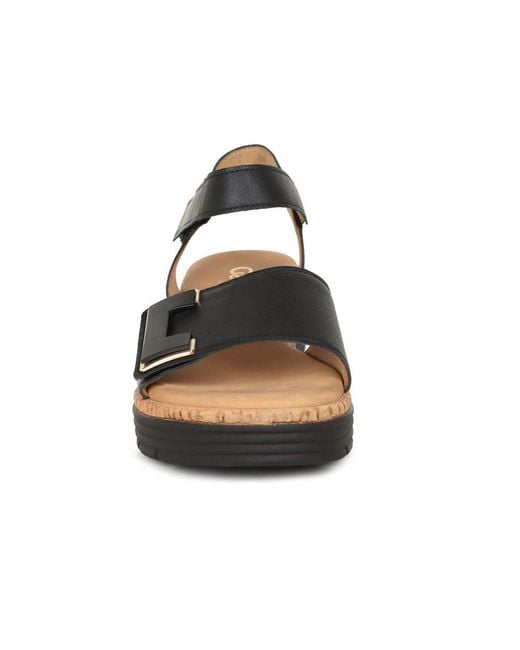 Gabor Black Shout Wedge Heel Sandals Lea (Uni)