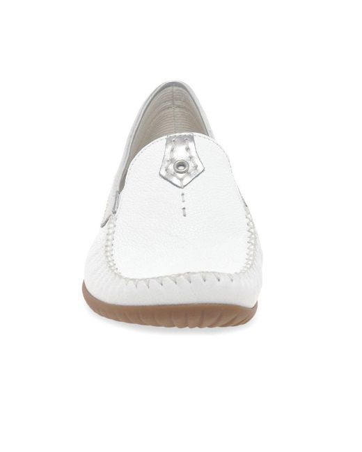 Gabor White California Sporty Moccasins