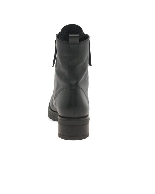 Gabor Black Serve Biker Boots Leather (Cdf)