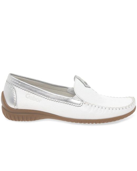 Gabor White California Sporty Moccasins