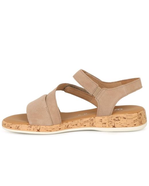 Gabor Brown Oporto Sandals Colour: Sand Suede (Kork)