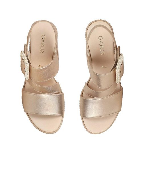 Gabor Metallic Embrace Wedge Sandal Size: 2
