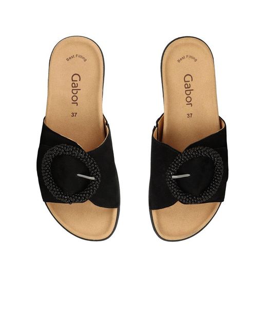 Gabor Black Everly Mule Sandals