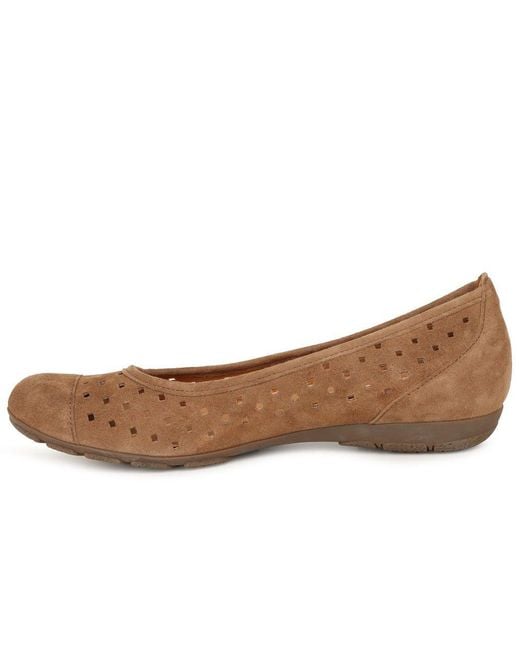 Gabor Brown Ruffle Punched Detail Casual Shoes