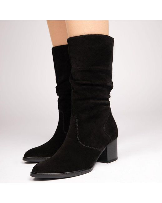 Gabor Black Ramona Calf-Length Boots