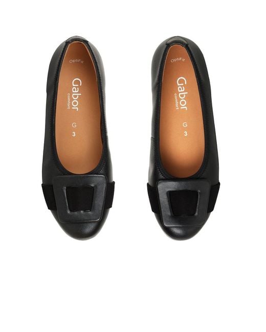 Gabor Black Paige Ballet Pumps