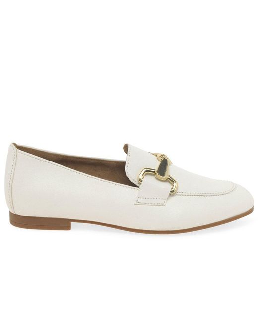 Gabor White Jangle Loafers Colour: Latte