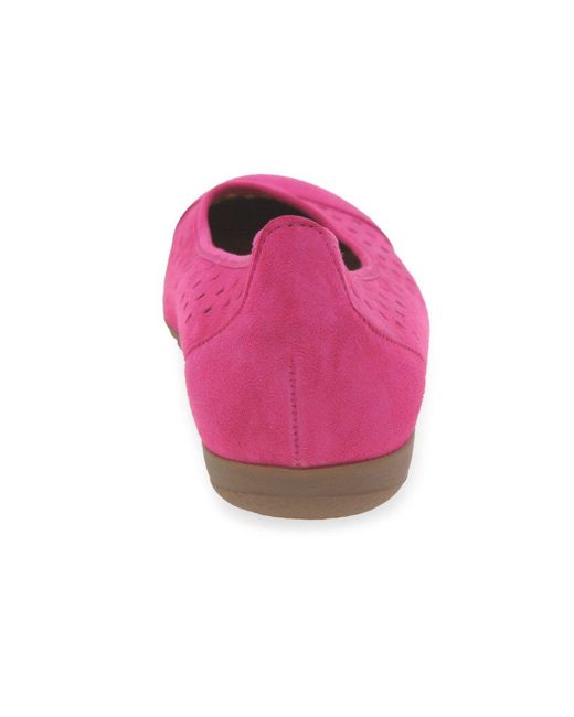 Gabor Pink Ruffle Punched Detail Casual Shoes