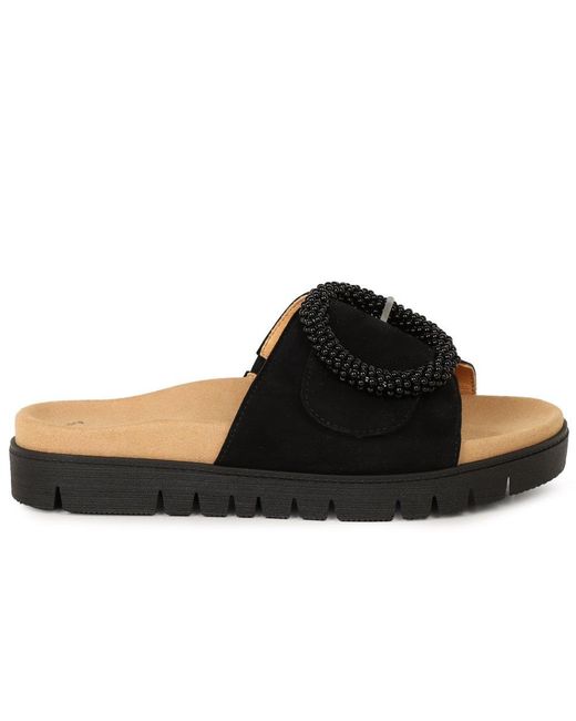 Gabor Black Everly Mule Sandals