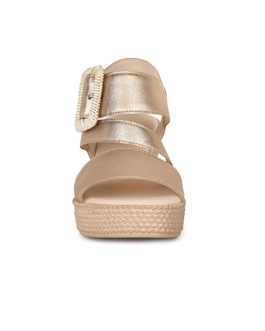 Gabor Metallic Embrace Wedge Sandal Size: 2