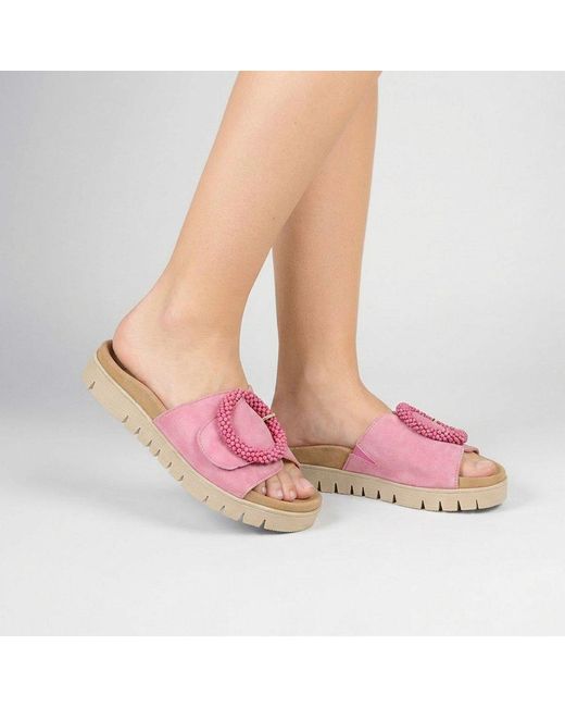Gabor Pink Everly Mule Sandals