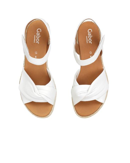 Gabor Metallic Moon Wedge Heel Sandals