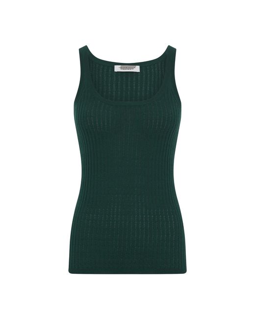 Gabriela Hearst Green Nevin Pointelle Knit Tank Top