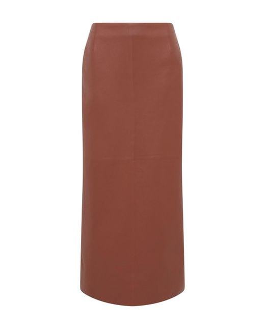 Gabriela Hearst Brown Manuela Midi Skirt