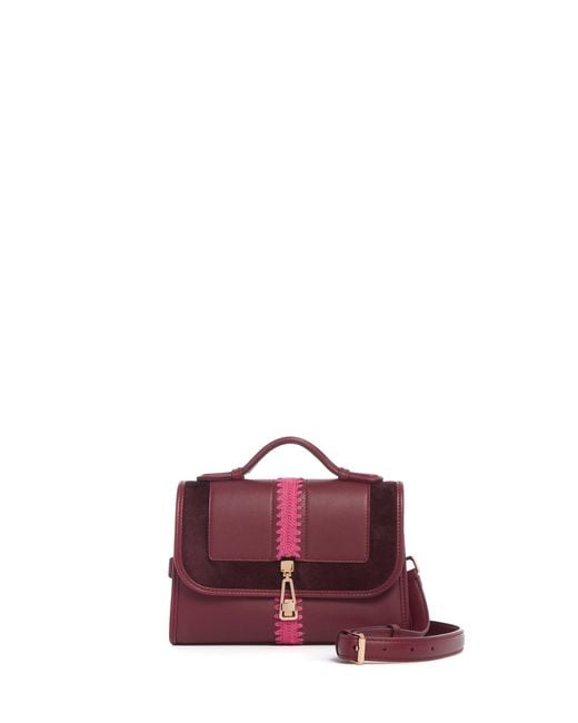 Gabriela Hearst Purple Small Leonora Flap Embroidered Bag