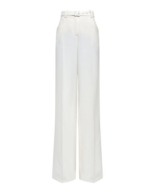 Gabriela Hearst White Norman Wide-Leg Pant