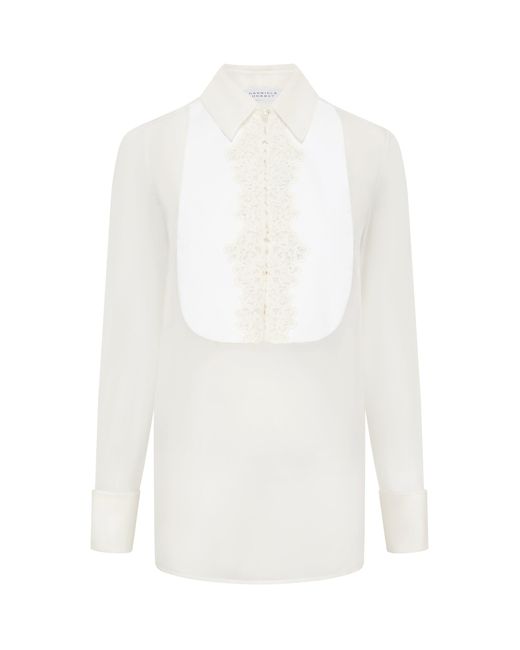 Gabriela Hearst White Oriana Lace Blouse
