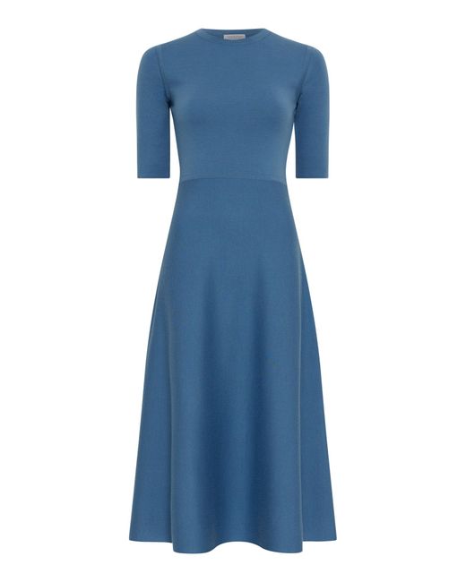 Gabriela Hearst Blue Seymore Knit Midi Dress