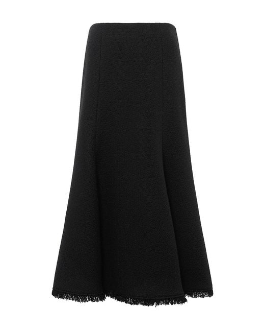 Gabriela Hearst Black Patterson Midi Skirt