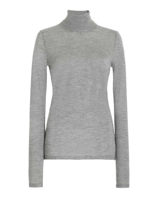 Gabriela Hearst Gray Costa Knit Turtleneck