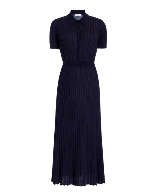 Gabriela Hearst Blue Amor Knit Midi Dress
