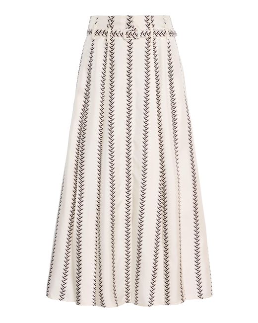 Gabriela Hearst Natural Dugald Pleated Midi Skirt