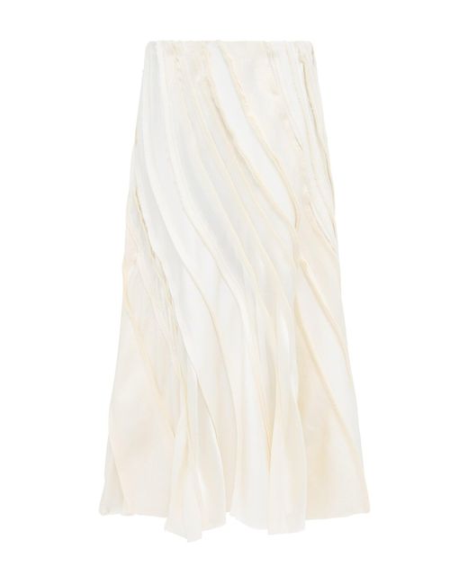 Gabriela Hearst White Elora Patchwork Midi Skirt