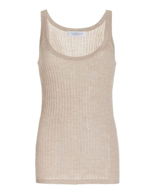 Gabriela Hearst Natural Nevin Pointelle Knit Tank Top