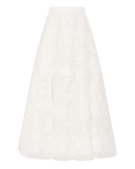 Gabriela Hearst White Sonya Mia's Flowers Maxi Skirt