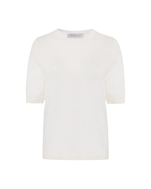 Gabriela Hearst White Brunner Knit T-Shirt