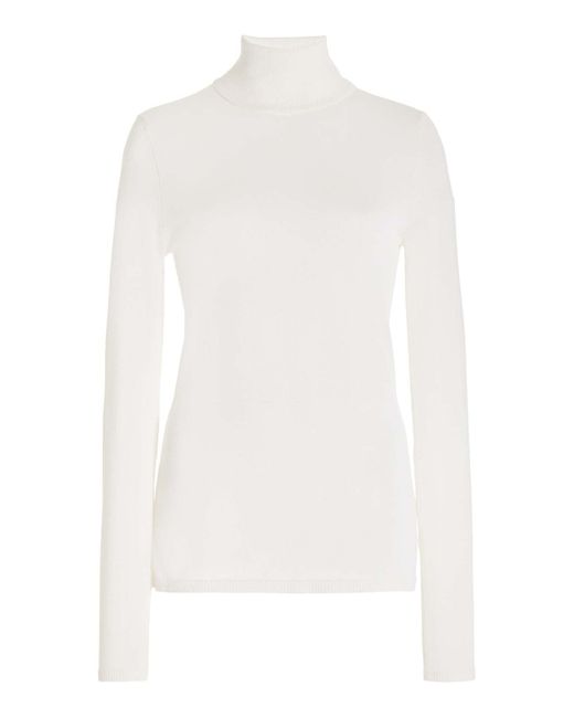 Gabriela Hearst White Costa Knit Turtleneck