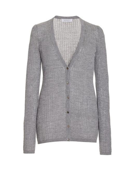 Gabriela Hearst Gray Emma Pointelle Knit Cardigan
