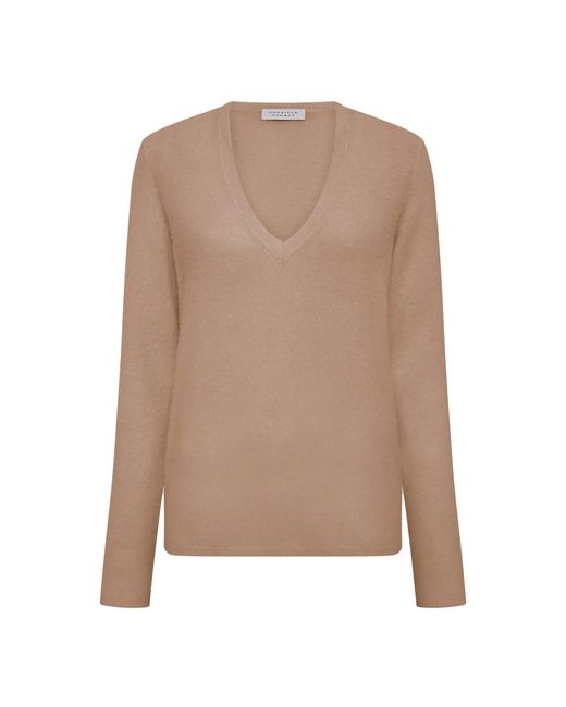 Gabriela Hearst Natural Vesper Knit V-Neck Sweater