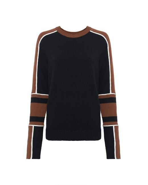 Gabriela Hearst Black Finnian Knit Moto Sweater
