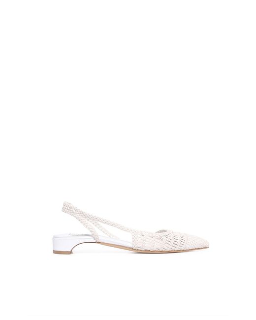 Gabriela Hearst White Perro Braided Slingback Pump