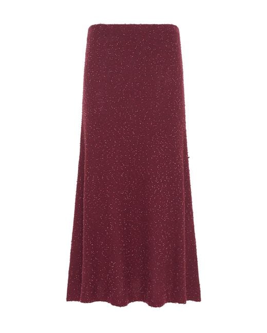 Gabriela Hearst Purple Sabine Knit Midi Skirt