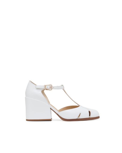 Gabriela Hearst White Evita T-Strap Heel