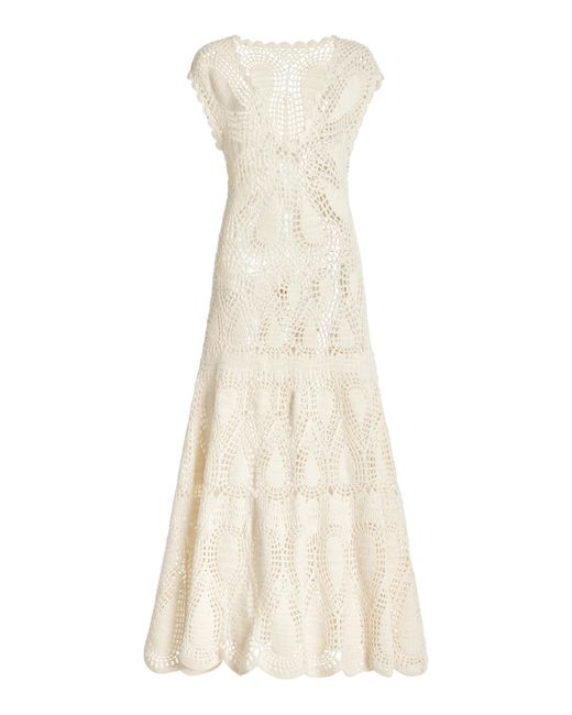 Gabriela Hearst Natural Waldman Crochet Maxi Dress