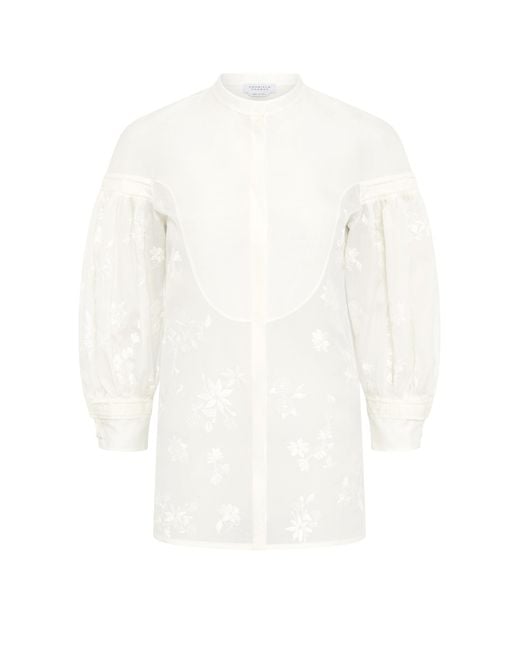 Gabriela Hearst White Sofia Mia's Flowers Blouse