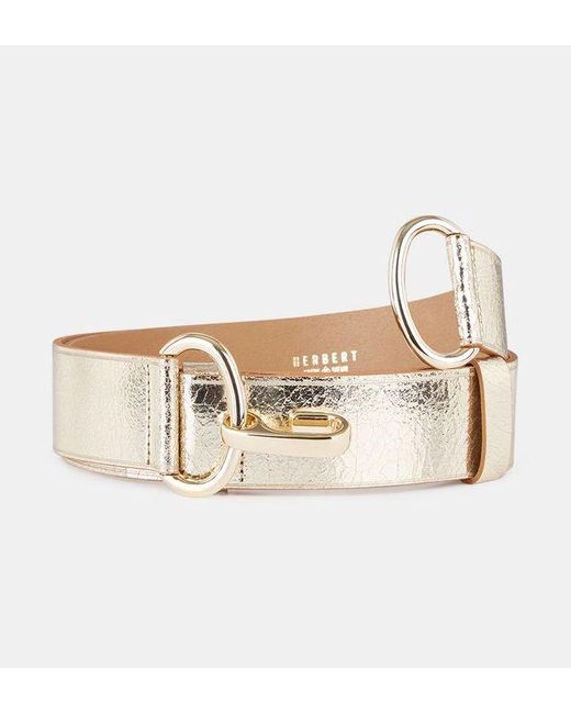 Ceinture large La Chanzy Shiny cuir doré Herbert Frère Soeur en coloris  Métallisé | Lyst