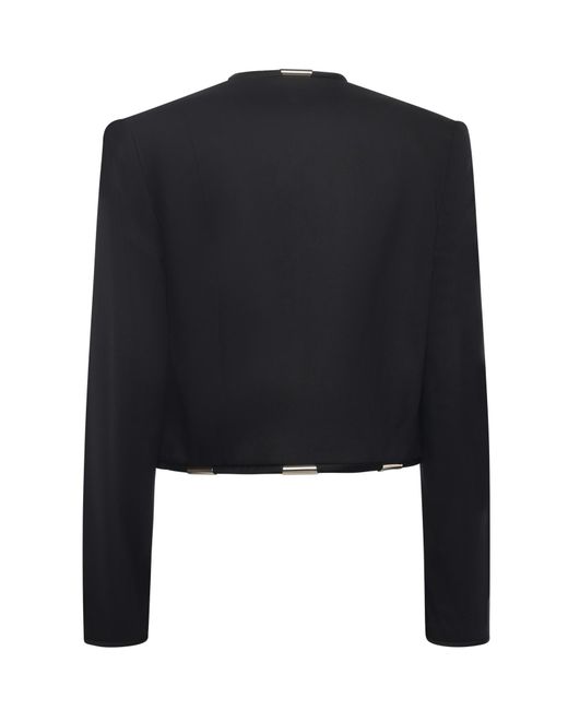 Giacca Cropped Con Dettagli Metallci di Genny in Blue