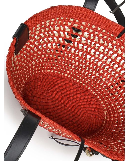 Borsa Cesto Braid Piccola di Loewe in Red