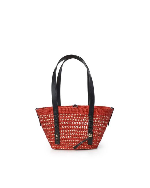 Borsa Cesto Braid Piccola di Loewe in Red