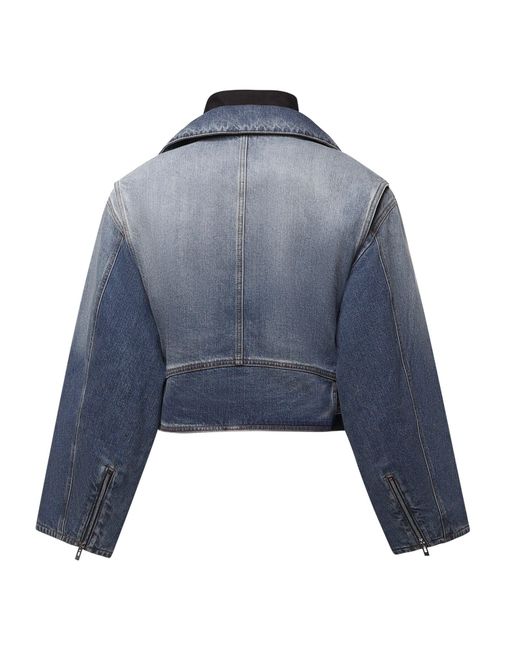 Giacca Cropped Reverse di Alaïa in Blue