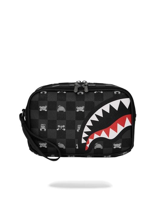 Pouch Peeking Character Check di Sprayground in Black