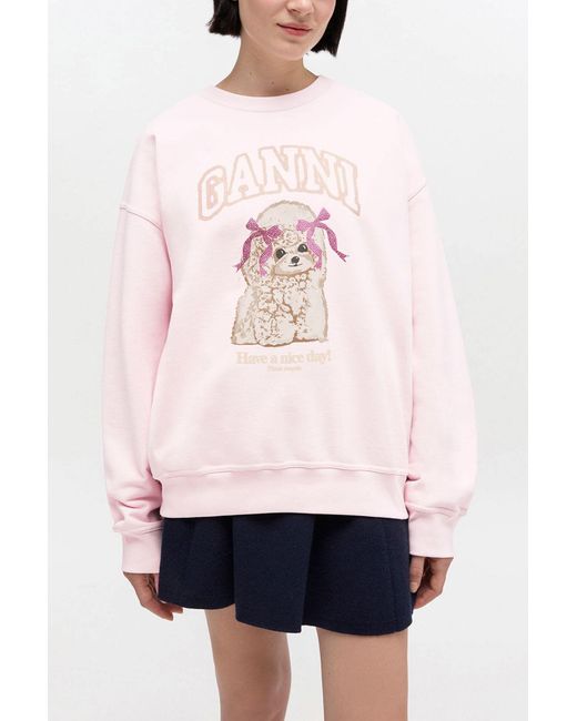 Ganni White Poodle Sweatshirt