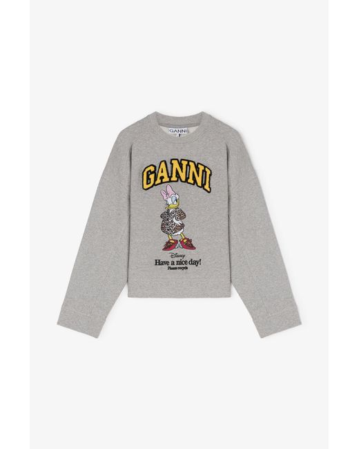 Ganni White Daisy Duck Sweatshirt