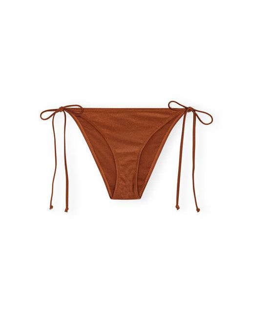 Ganni Red Brown String Bikini Briefs
