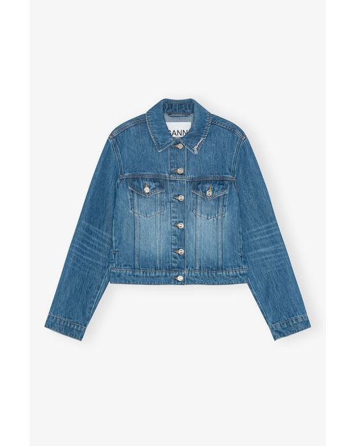 Ganni Blue Mid Denim Jacket