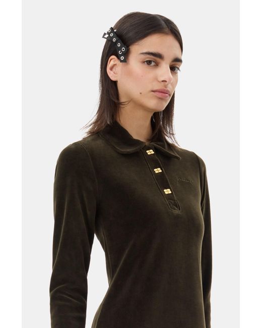Ganni Eyelet Bow Barrette in Black | Lyst